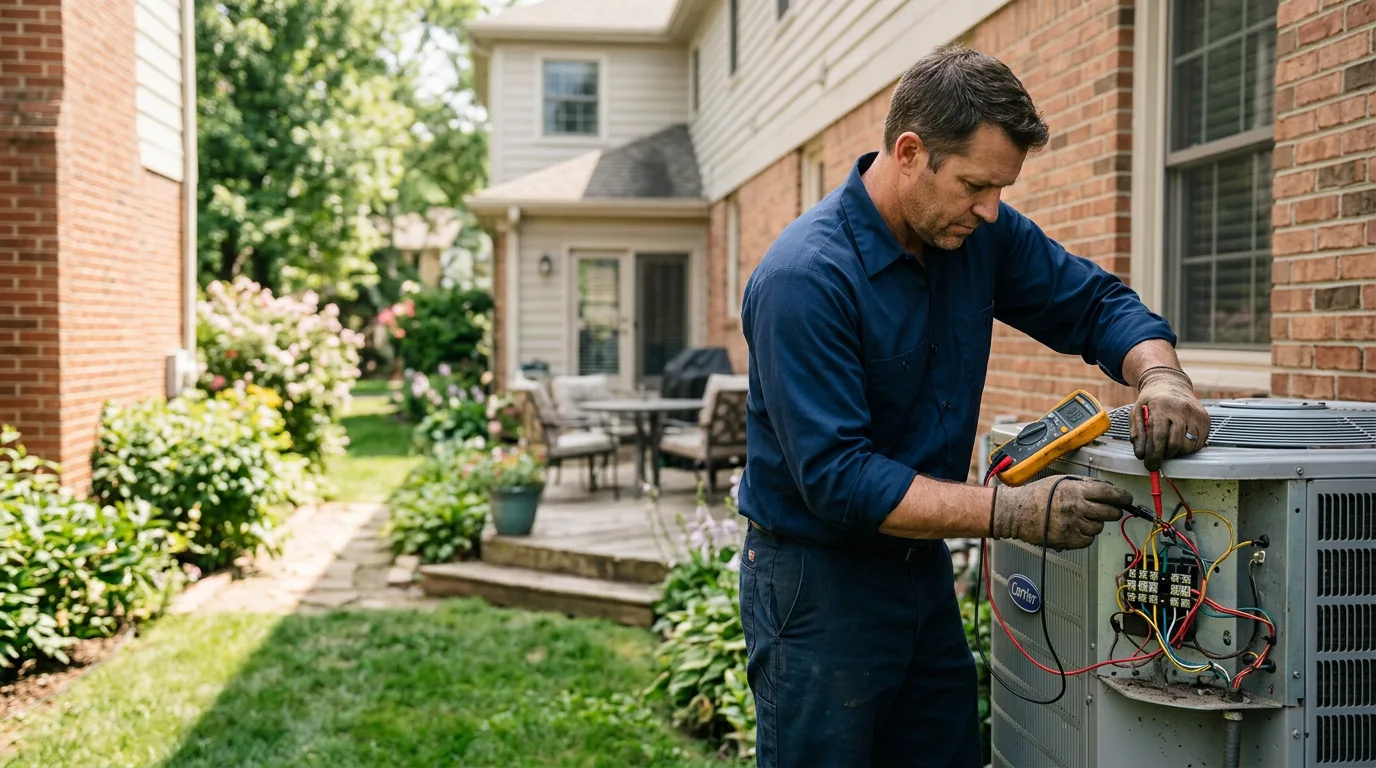 HVAC technician working near Davis, OK